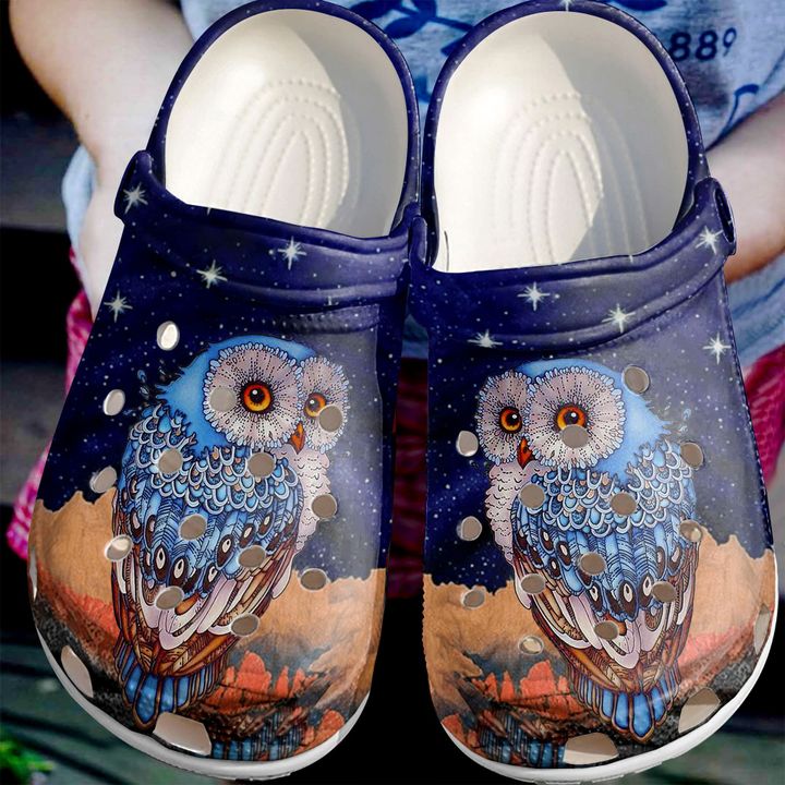 Owl Night Crocs Clog Shoes