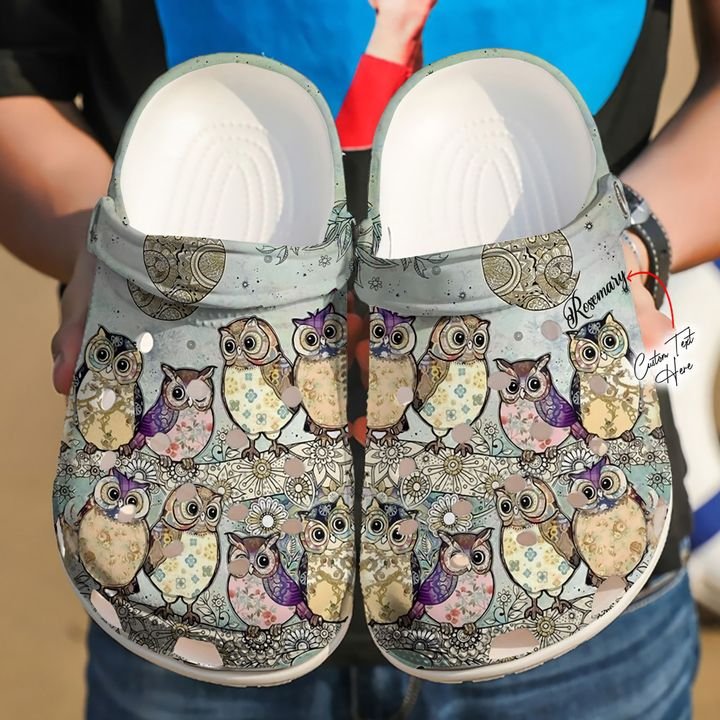 Owl Personalized Family Crocs Clog Shoes