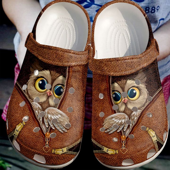 Owl Zipper Crocs Clog Shoes