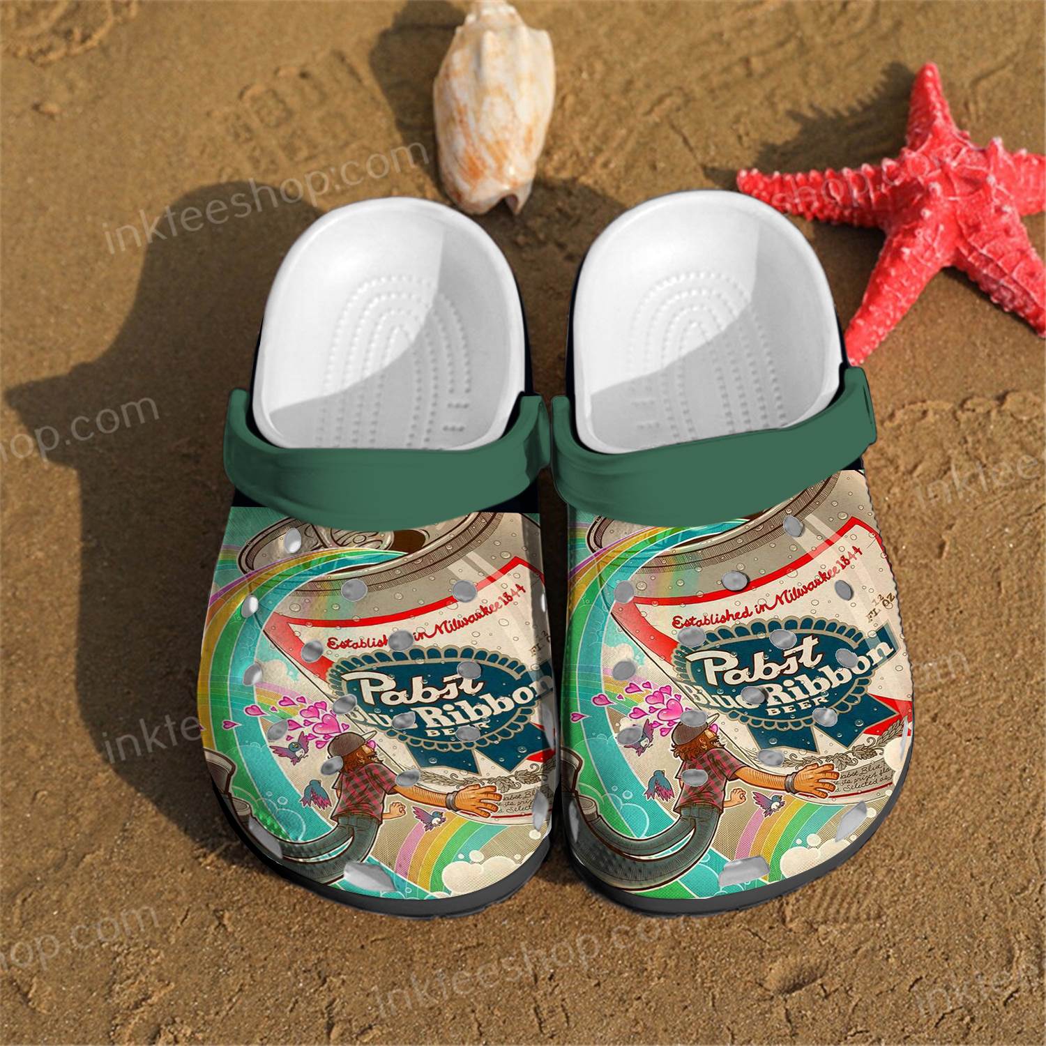 On Sale Pabst Blue Ribbon Crocs Clog Shoes
