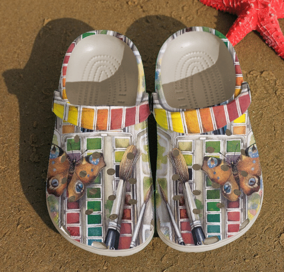 Painting Color Palette Crocs Clog Shoes