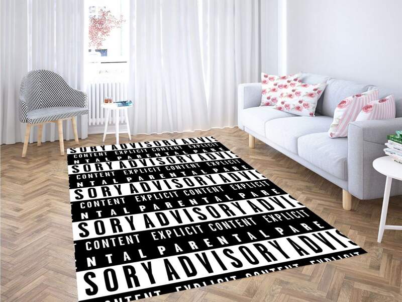 Parental Advisory Pattern Logo Carpet Rug