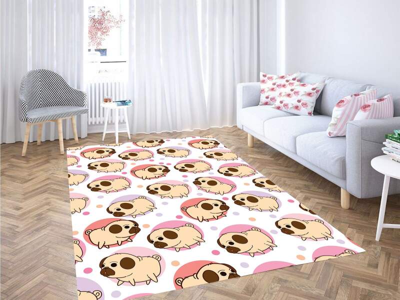 Pastel Dog Pattern Carpet Rug