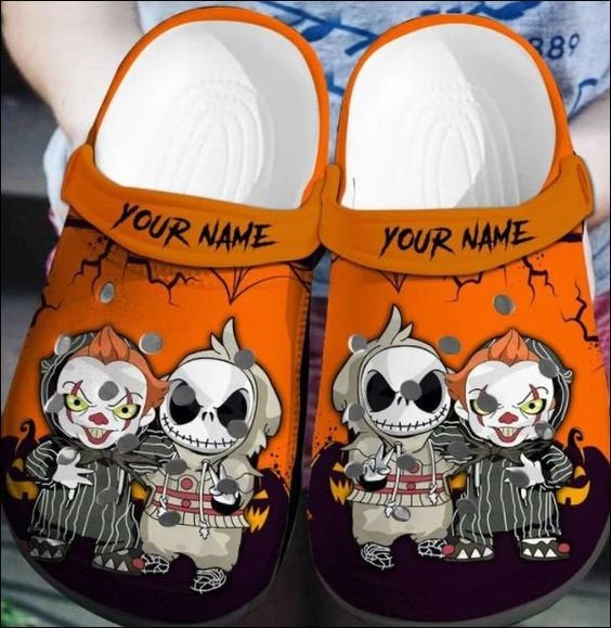 Personalized Jack Skellington And Pennywise Crocband Crocs Clog Shoes