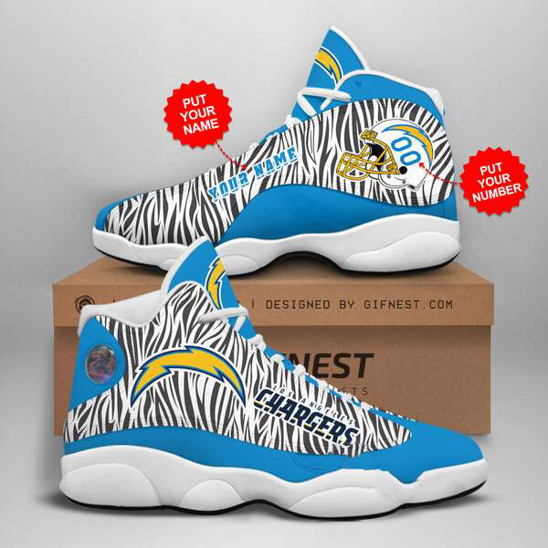 Personalized Los Angeles Chargers Custom Air Jordan Shoes