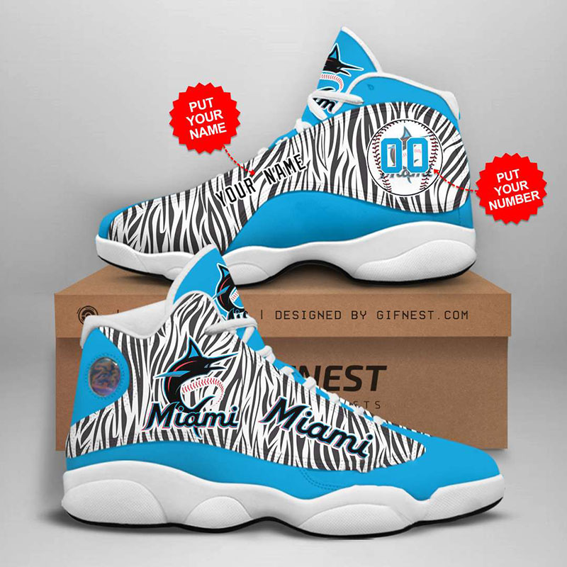 Personalized Miami Marlins Custom Air Jordan Shoes