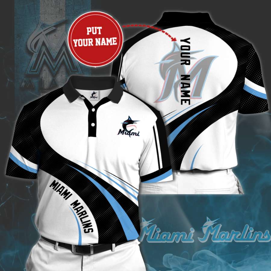 Personalized Miami Marlins Polo Shirt