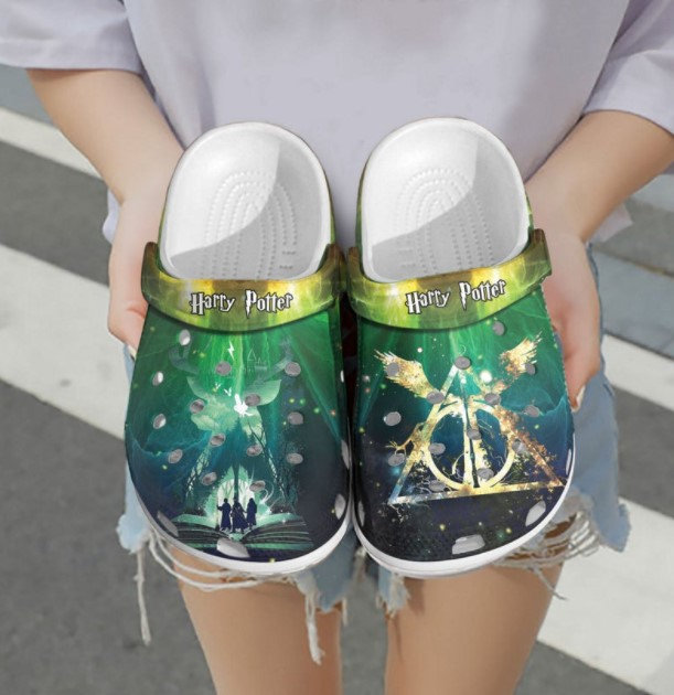 Personalized Name Harry Potter Deathly Hallows Crocs Clog Shoes