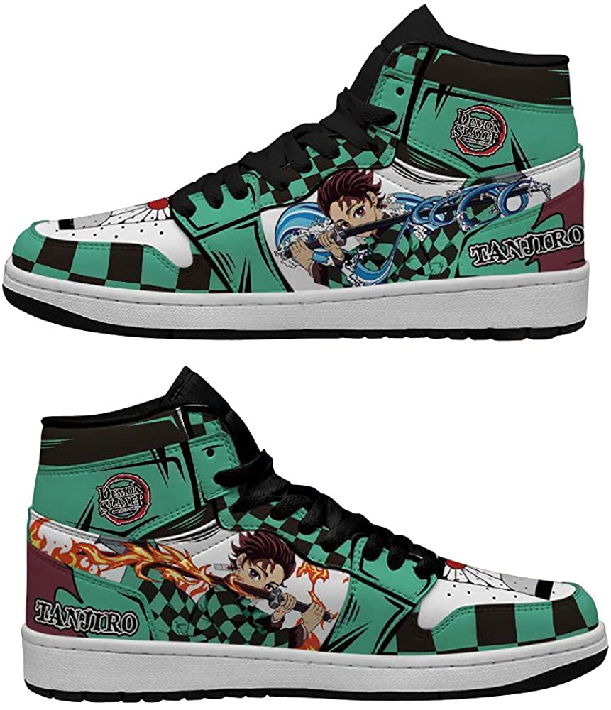 Personalized Sneakers Water Fire Tanjirou For Demon Slayer Air Jordan Shoes