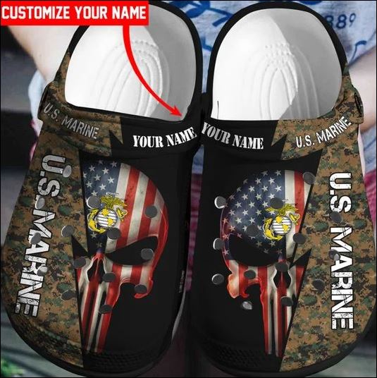 Personlized The Punisher Us Marine Crocs Clog Shoes