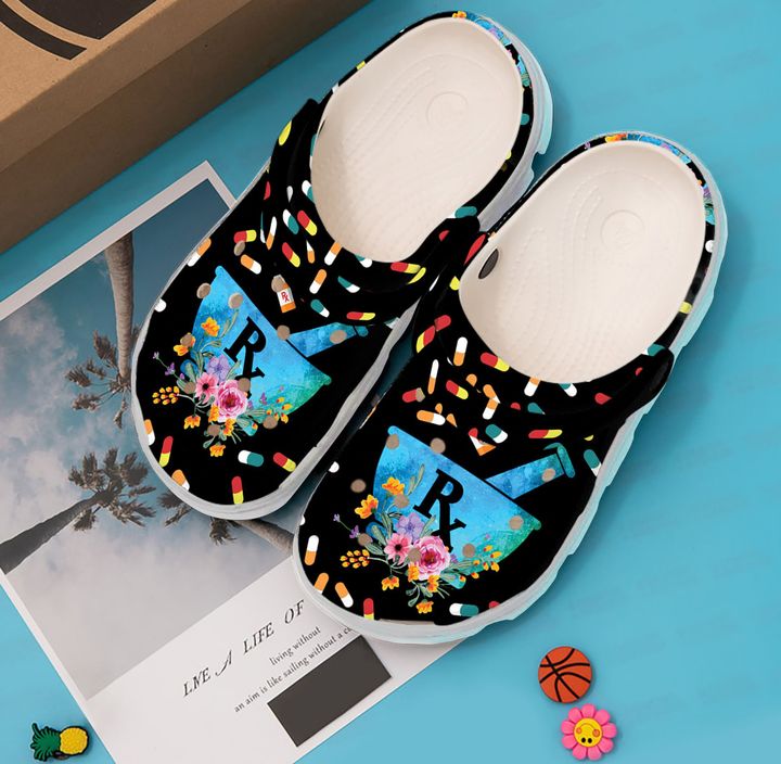 Pharmacy Floral Crocs Clog Shoes