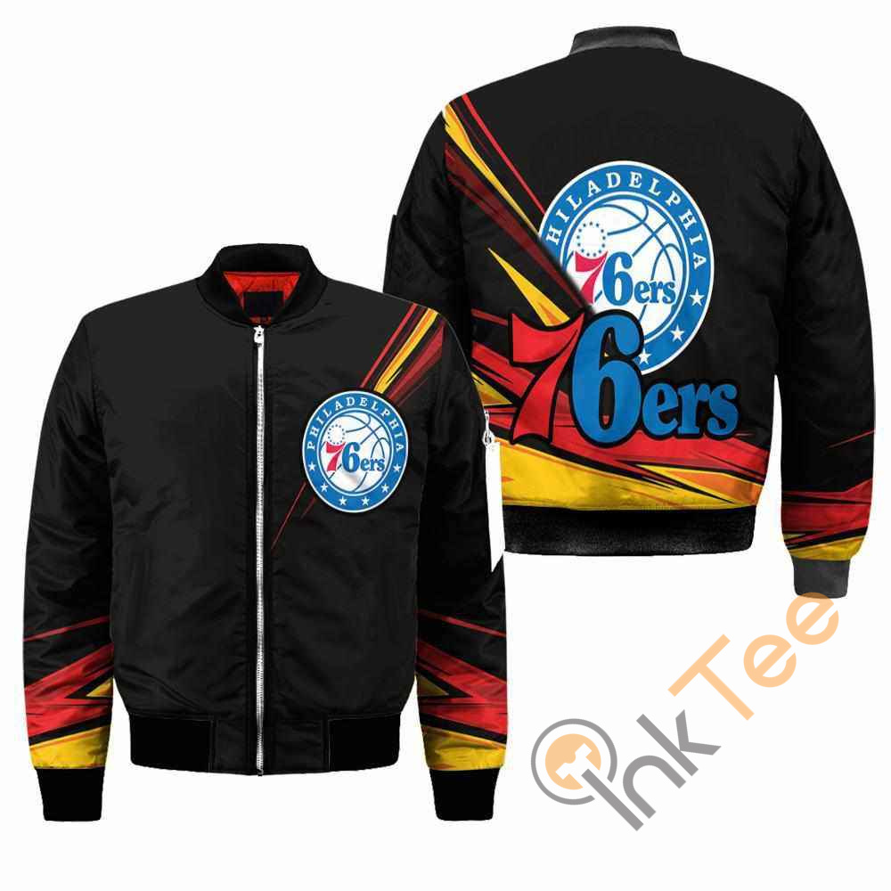 Philadelphia 76ers NBA Black Apparel Best Christmas Gift For Fans Bomber Jacket