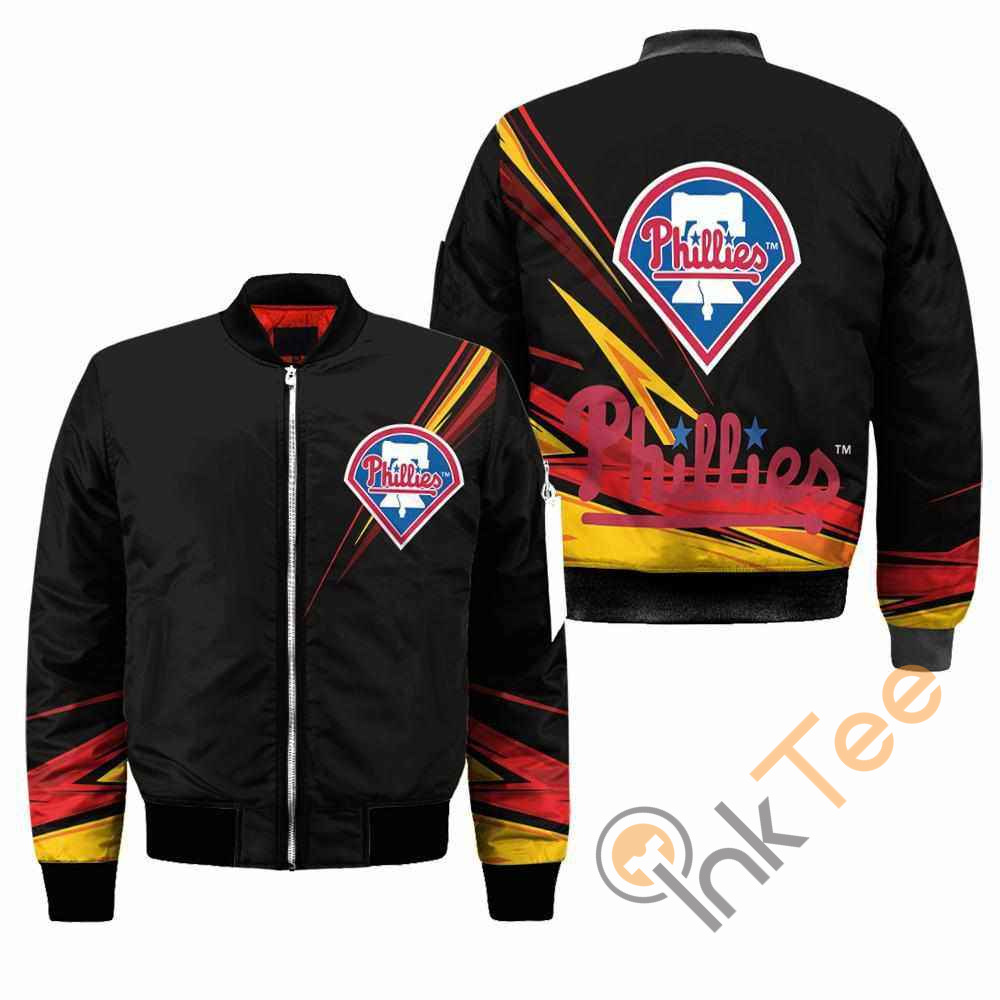 Philadelphia Phillies MLB Black Apparel Best Christmas Gift For Fans Bomber Jacket