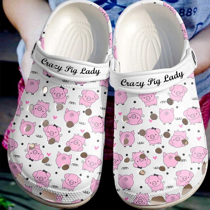 Pig Crazy Lady Crocs Clog Shoes