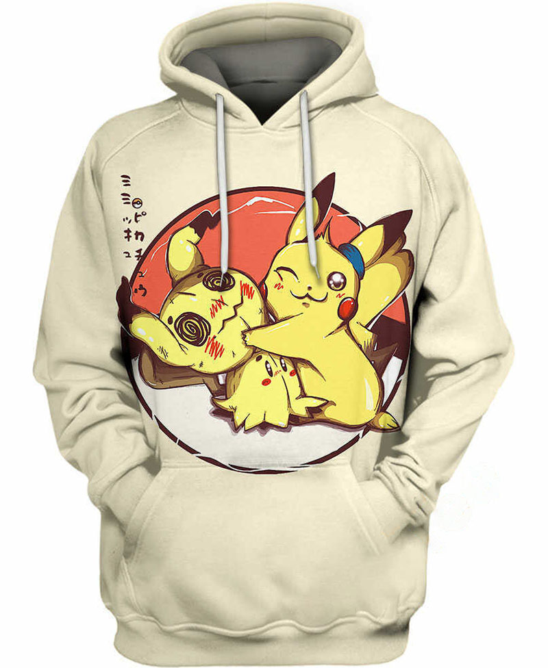 Pikachu And Mimikyu Hoodie 3D