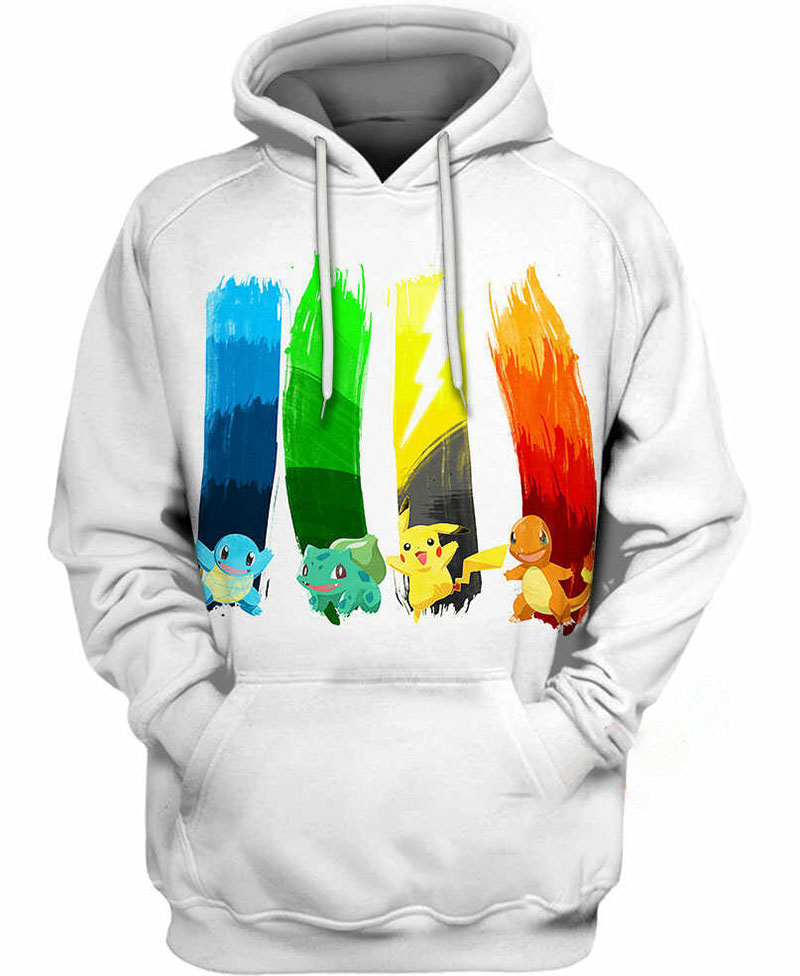 Pikachu Charmander Bulbasaur Hoodie 3D