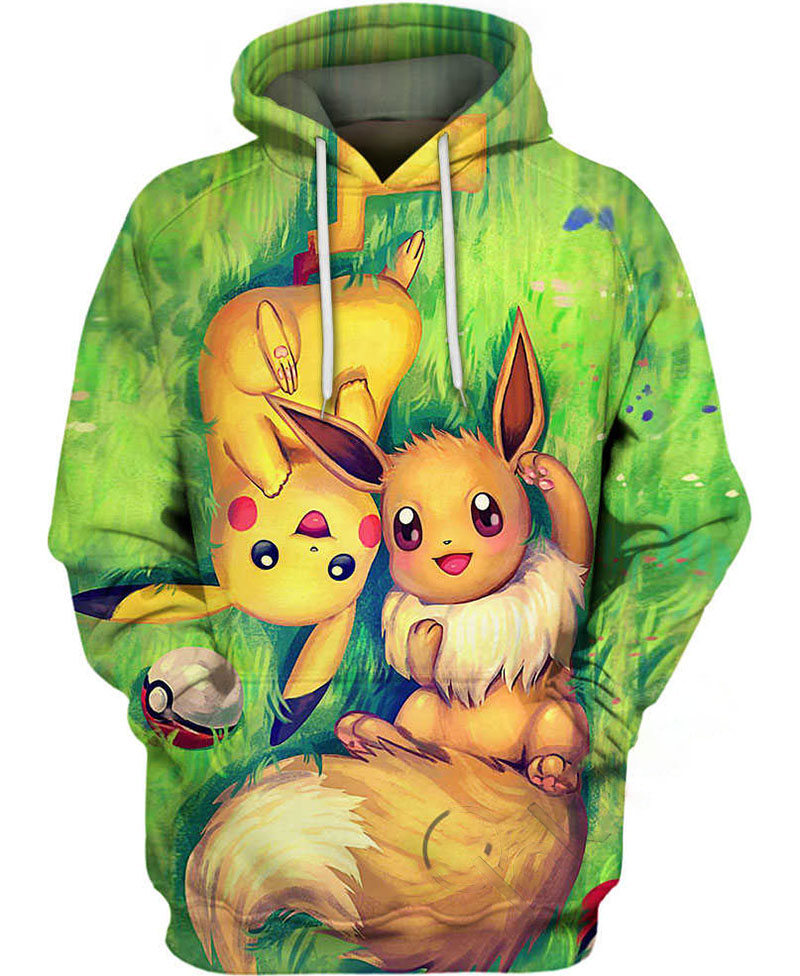 Pikachu & Eevee Hoodie 3D