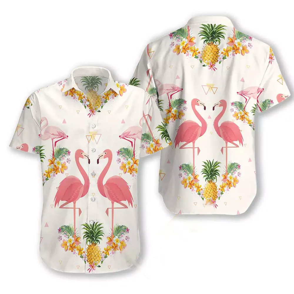 Pineapple And Flamingo Hawaiian shirts