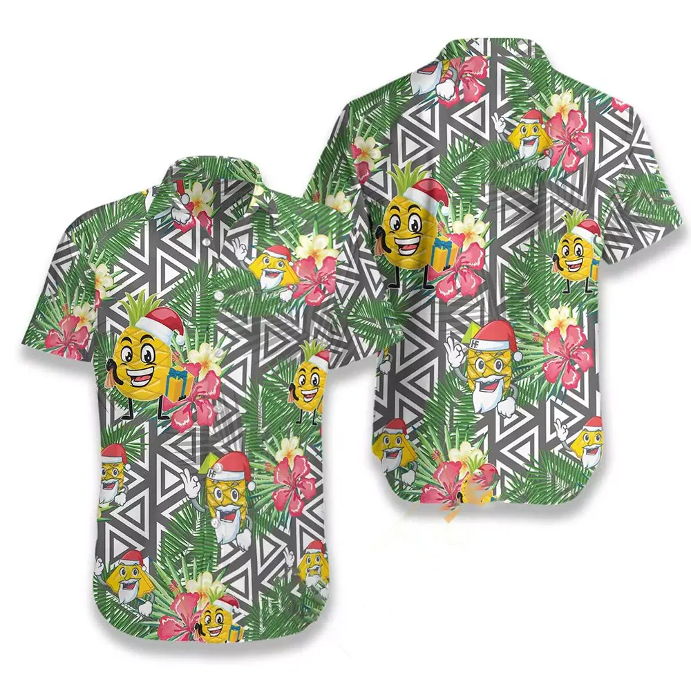Pineapple Face Santa Claus Hawaiian shirts
