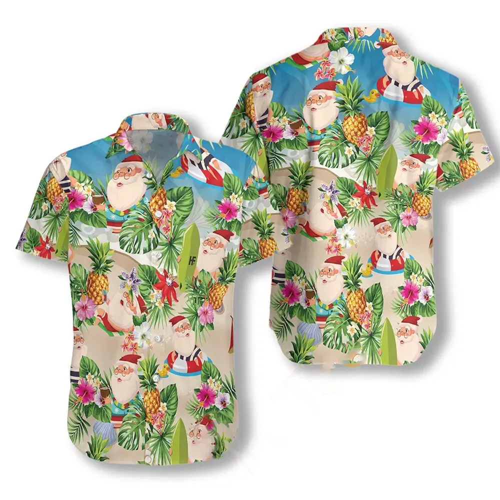 Pineapple Summer Santa Claus Hawaiian shirts