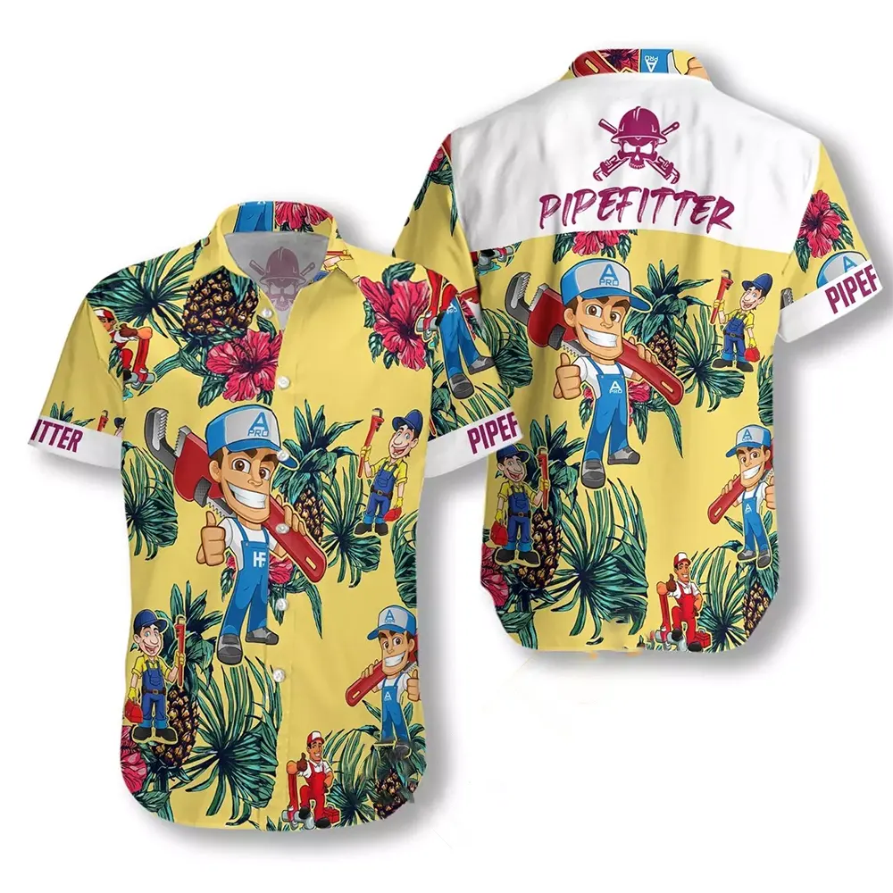 Pipefitter Pineapple Seamless Pattern Hawaiian shirts