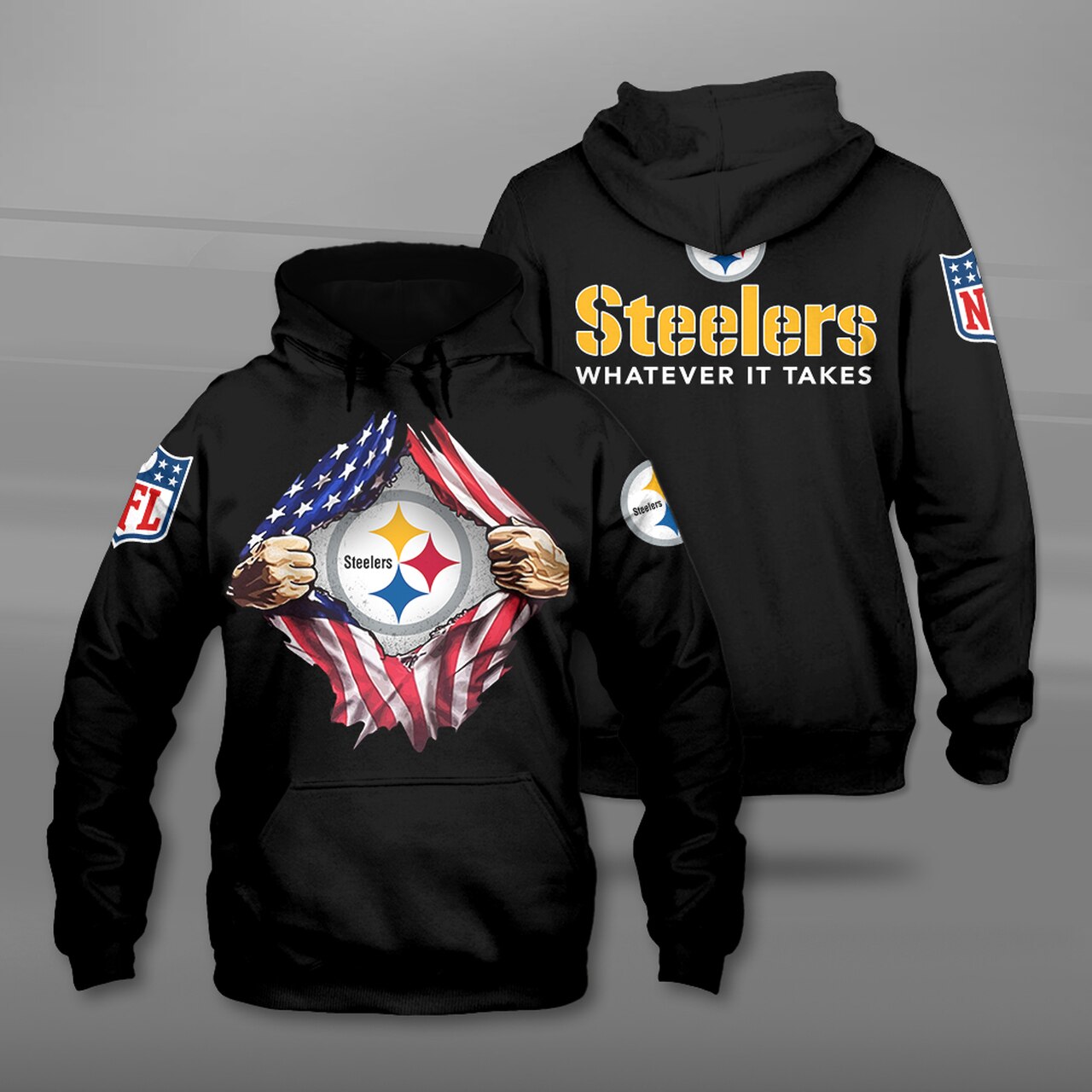 Pittsburgh Steelers Custom Hoodie 3D