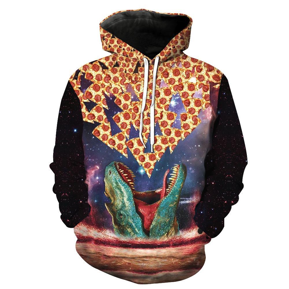 Pizza Eating T Rex Funnys Hoodie 3D