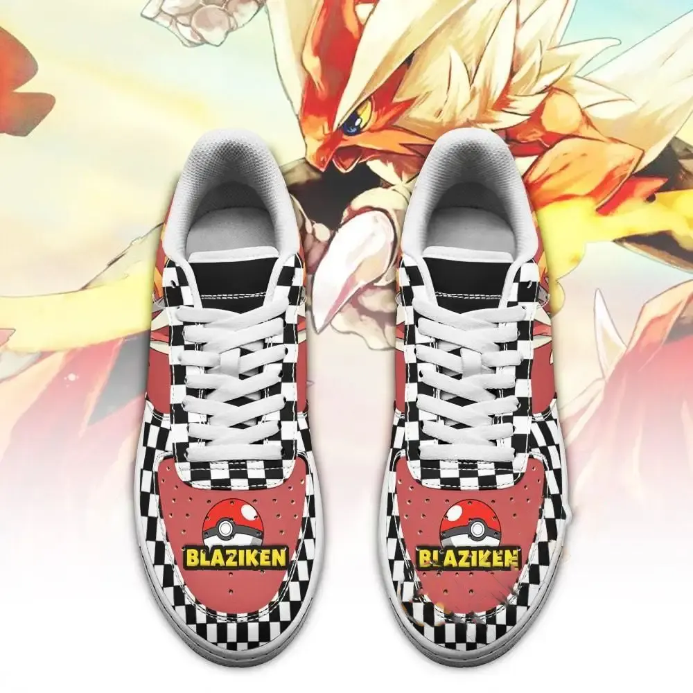 Poke Blaziken Checkerboard Custom Pokemon Amazon Nike Air Force Shoes