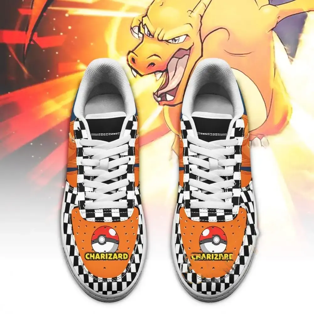 Poke Charizard Checkerboard Custom Pokemon Amazon Nike Air Force Shoes