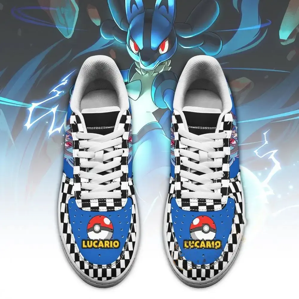 Poke Lucario Checkerboard Custom Pokemon Amazon Nike Air Force Shoes