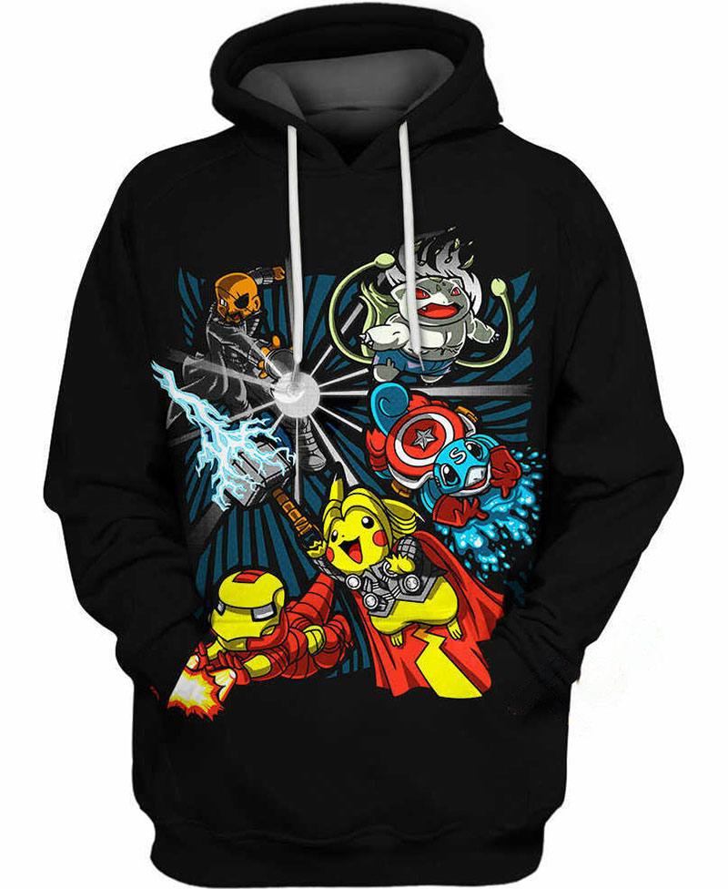 Pokemon Avengers Hoodie 3D