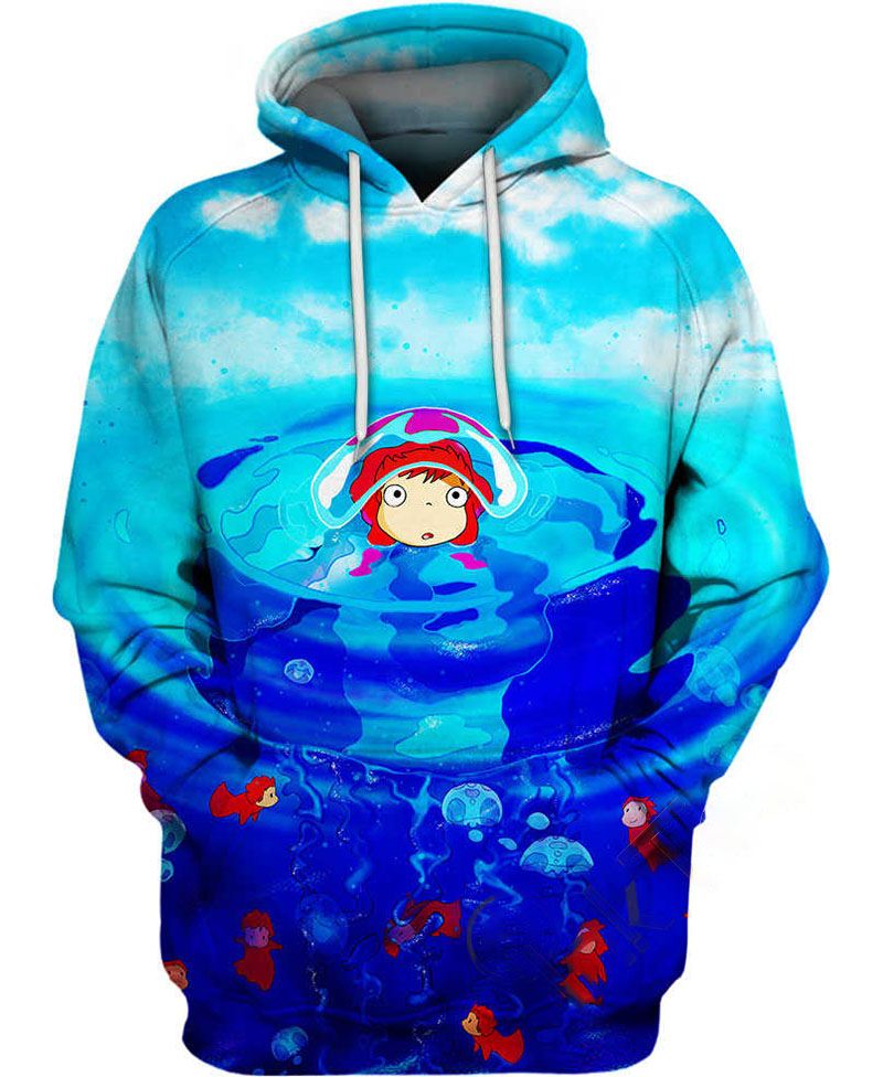 Ponyo On The Sea Hoodie 3D