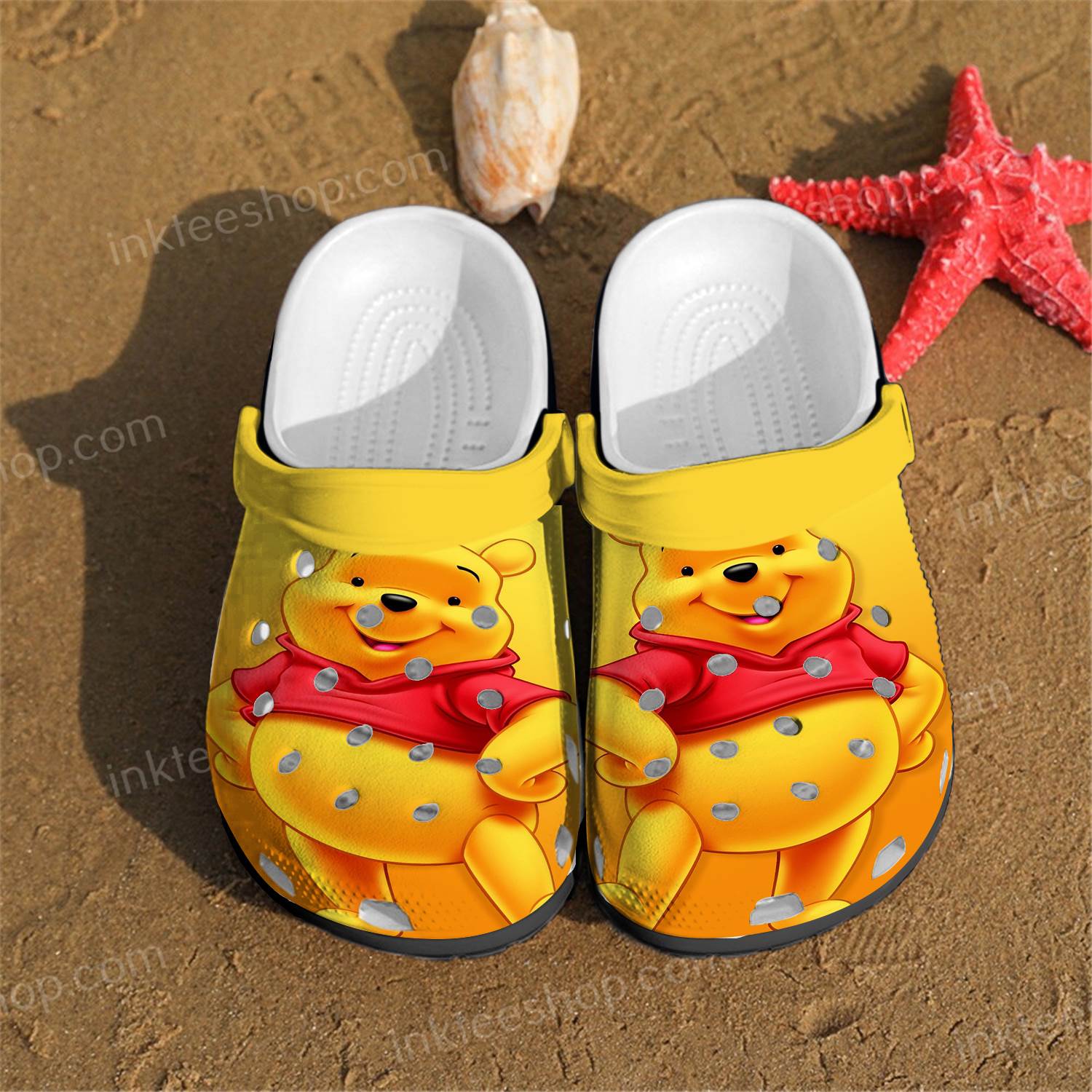 Winnie The Pooh Face Crocs Clog Shoes