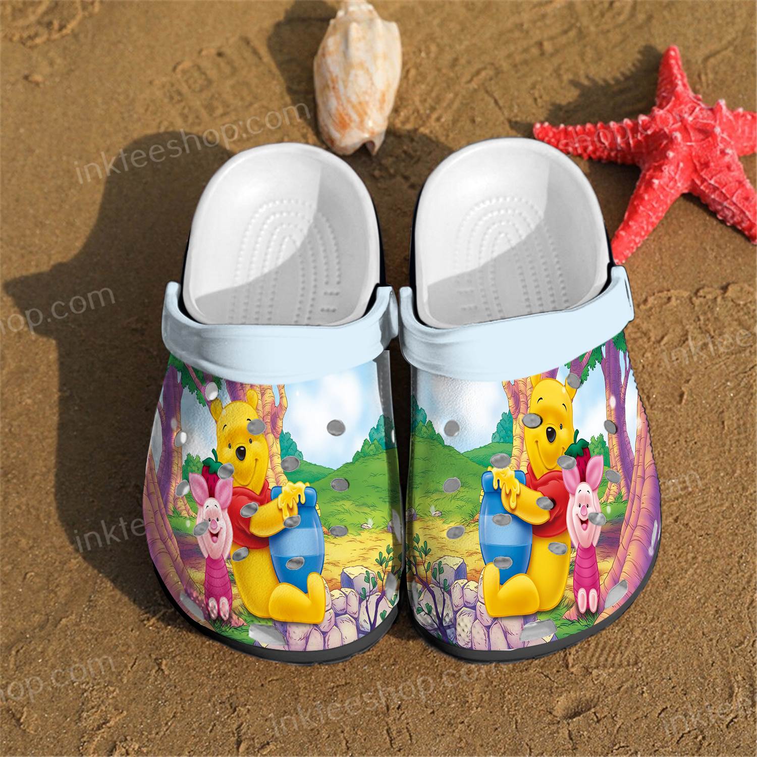 Disney Winnie The Pooh Bear Crocs Clog Shoes