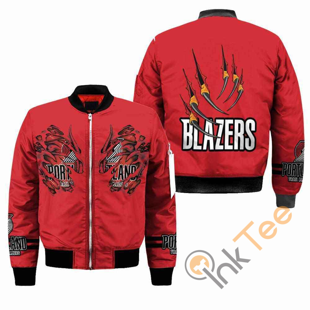 Portland Trailblazers NBA Claws Apparel Best Christmas Gift For Fans Bomber Jacket