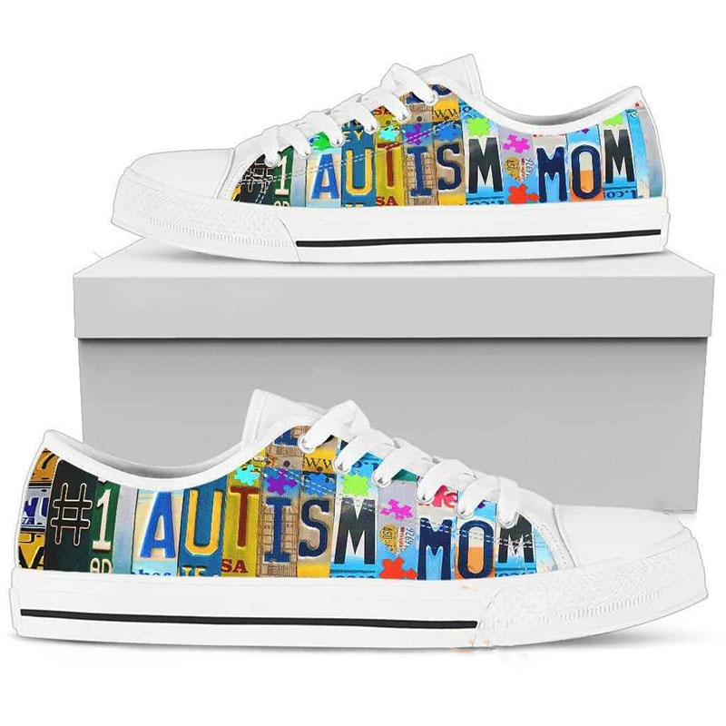 Proud No Autism Mom Low Top Shoes
