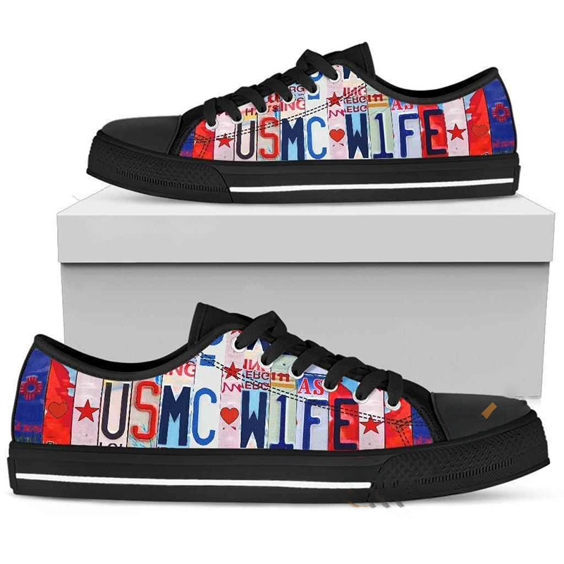 Proud Usmc Wife Low Top Shoes
