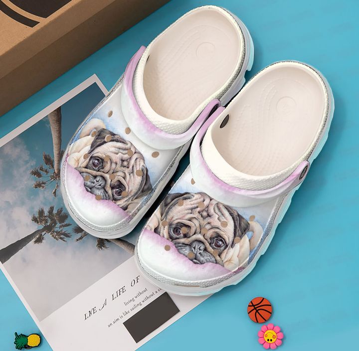 Pug Bulldog Sad Crocs Clog Shoes