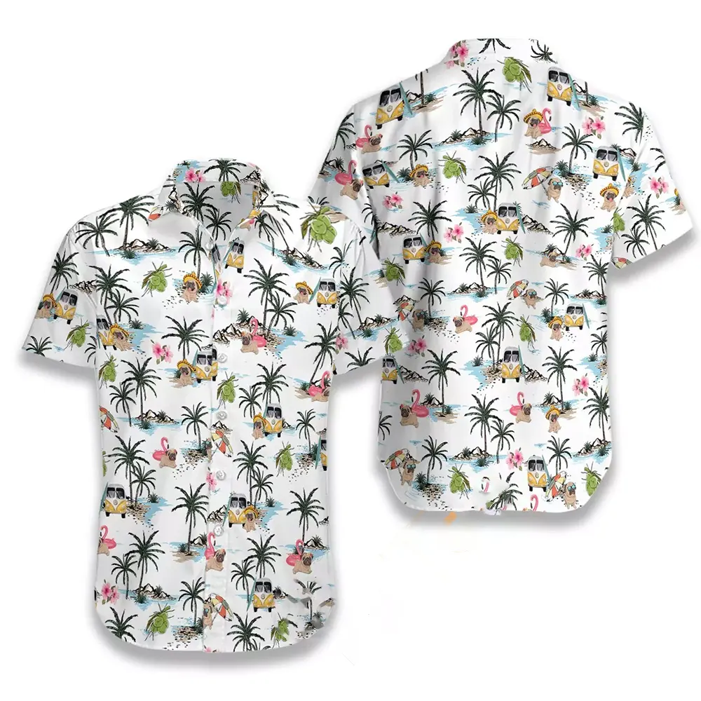 Pug Hawaii Hawaiian shirts