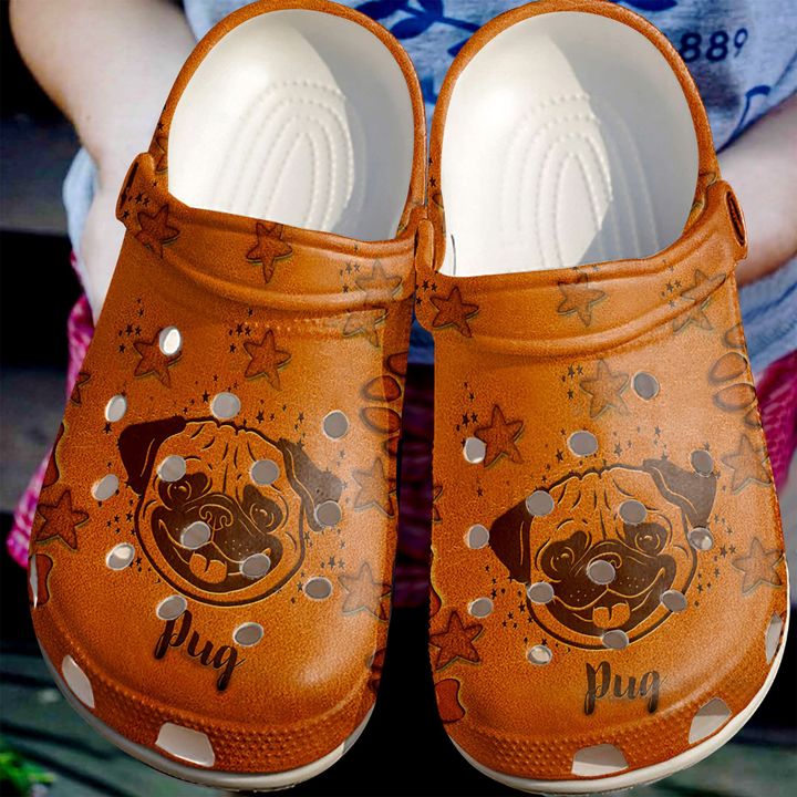 Pug Leather Crocs Clog Shoes