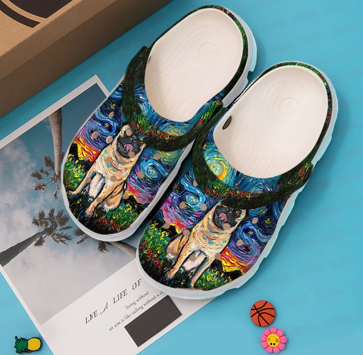 Pug Lovely Starry Night Crocs Clog Shoes