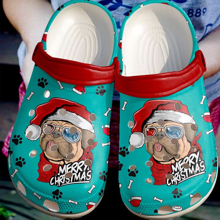 Pug Merry Christmas Crocs Clog Shoes