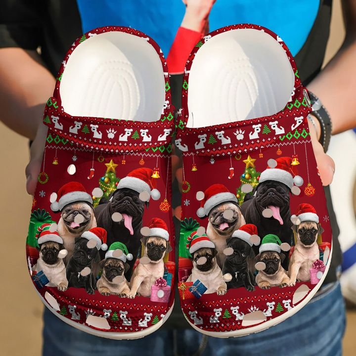 Pug Merry Christmas Crocs Clog Shoes