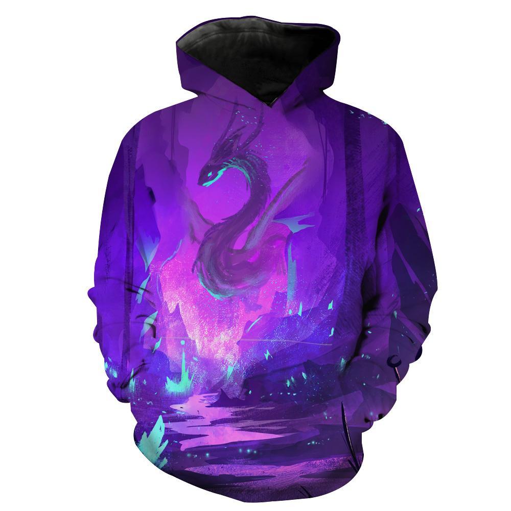 Purple Dragon Fantasys And Hoodie 3D