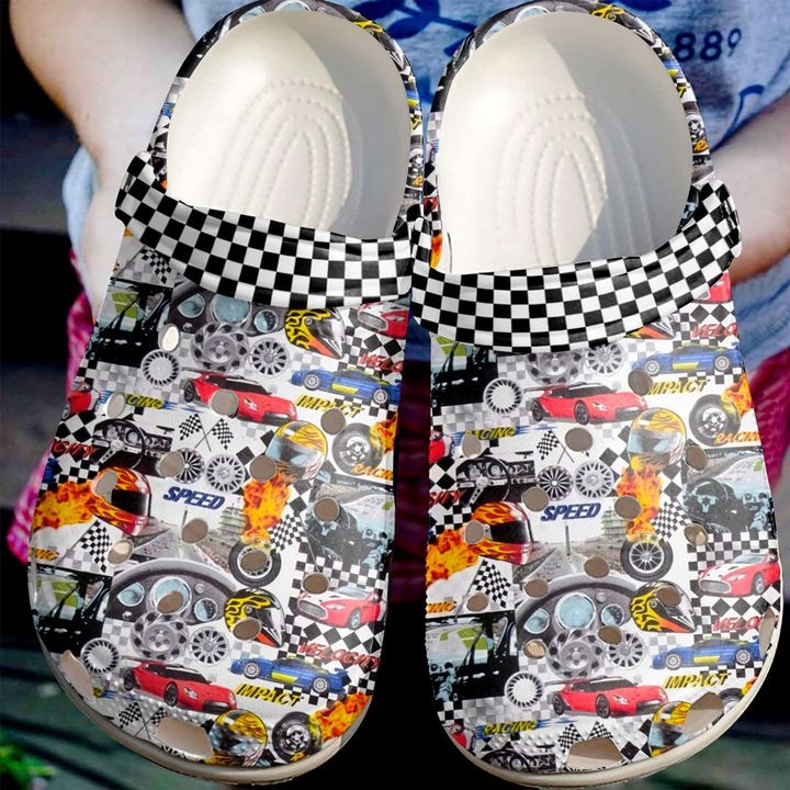 Racing Car Crocs Clog Shoes