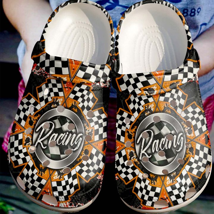 Racing Flag Crocs Clog Shoes