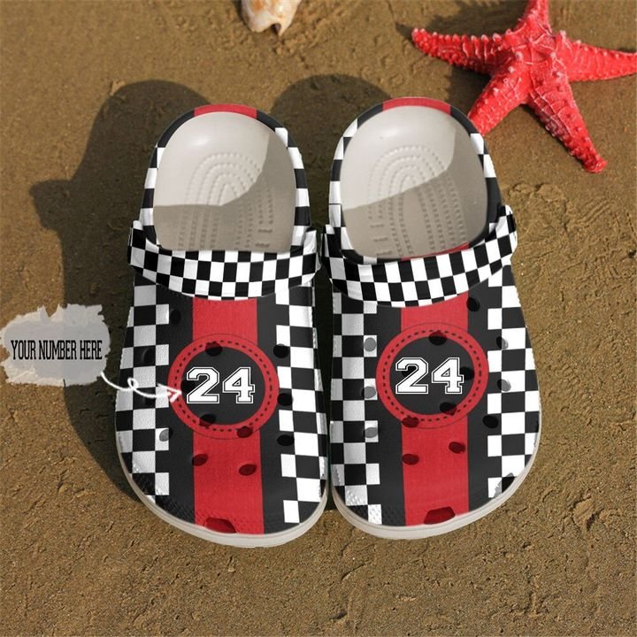 Racing Personalized Checkered Flag Crocs Clog Shoes