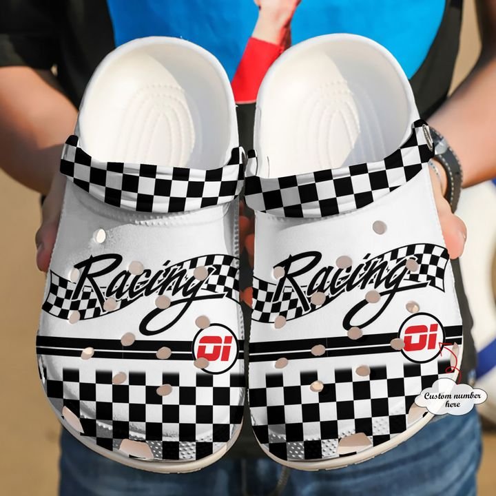 Racing Personalized Flag V2 Crocs Clog Shoes
