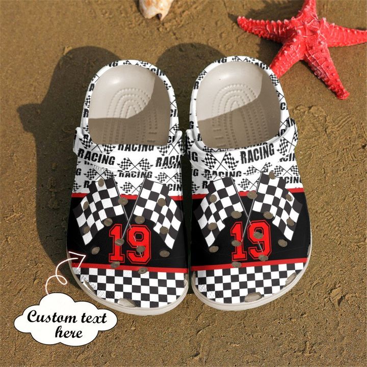 Racing Personalized My Heart Is On Crocs Clog Shoes