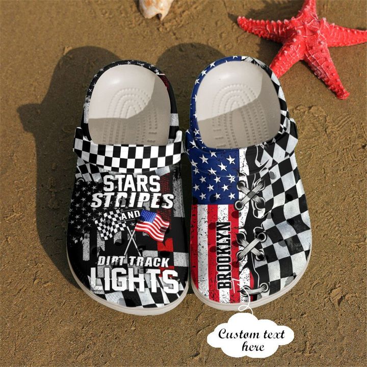 Racing Personalized Star Stripes Crocs Clog Shoes